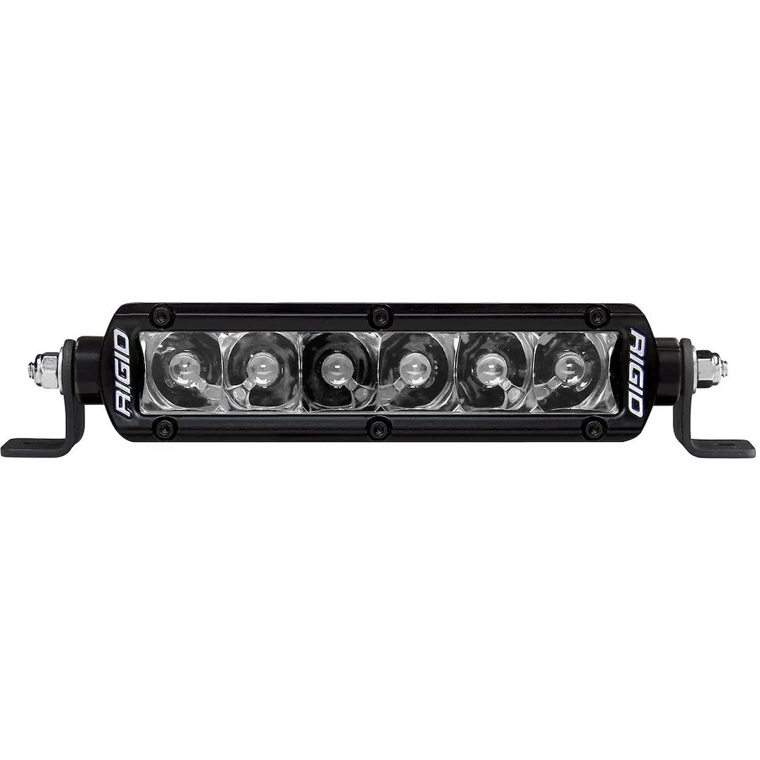 906213BLK – RIGID IND Light Bar, LED 6 Inch Length 6 Clear Bulb 48 Watt/ 3.43 Amp Draw Spot Beam 4752 Raw Lumens Blac...